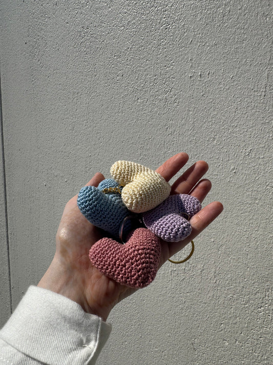 Crochet Heart Keychain